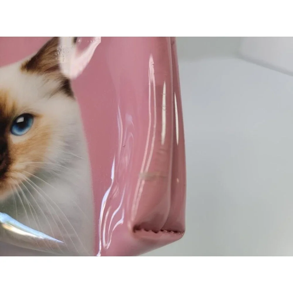 Catseye London Pink Siamese Cat Makeup Bag Zippered Cosmetic Pouch